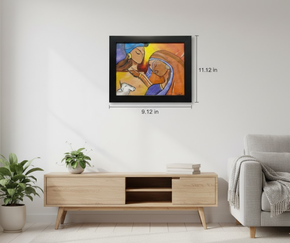 Radha Krishna Abstract Acrylic Canvas Art