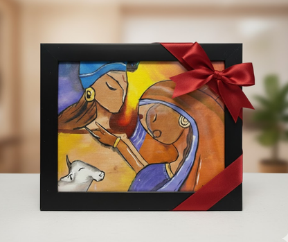 Radha Krishna Abstract Acrylic Canvas Art