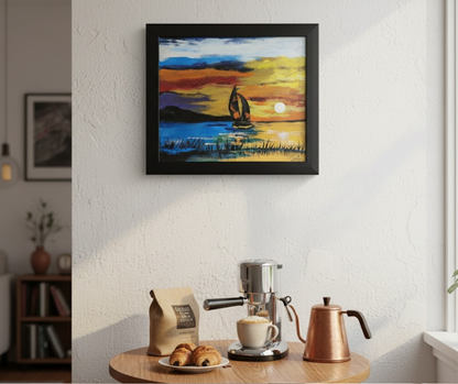 Sunset Voyage Acrylic Canvas Art