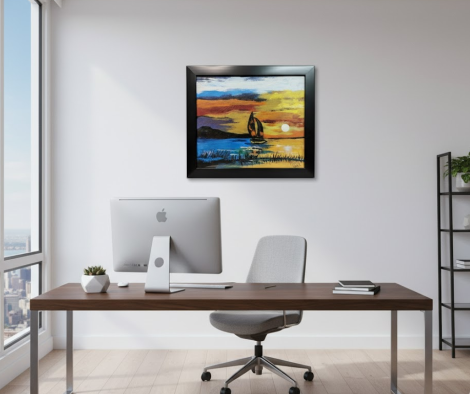 Sunset Voyage Acrylic Canvas Art