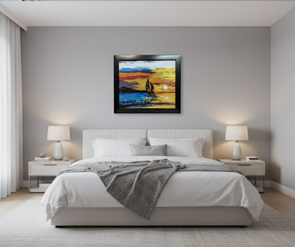 Sunset Voyage Acrylic Canvas Art