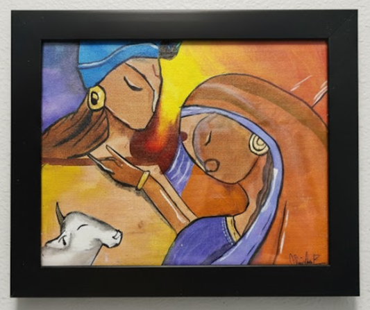 Radha Krishna Abstract Acrylic Canvas Art