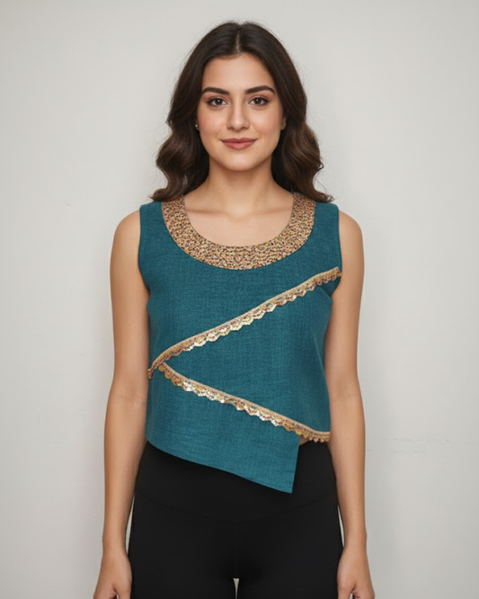 Teal Zariline top