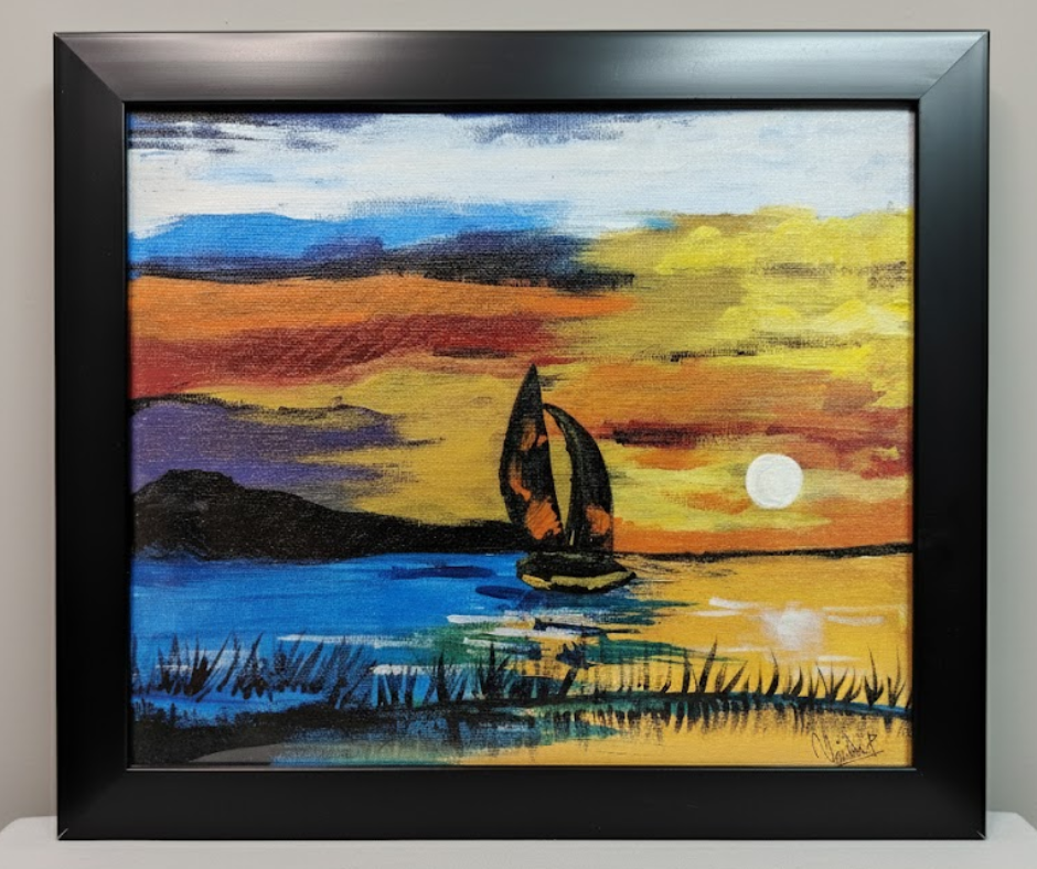 Sunset Voyage Acrylic Canvas Art